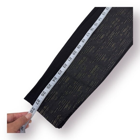 White House Black Market Women SZ 4 The Skinny Black Gold Metallic Ponte Pants - Picture 7 of 12